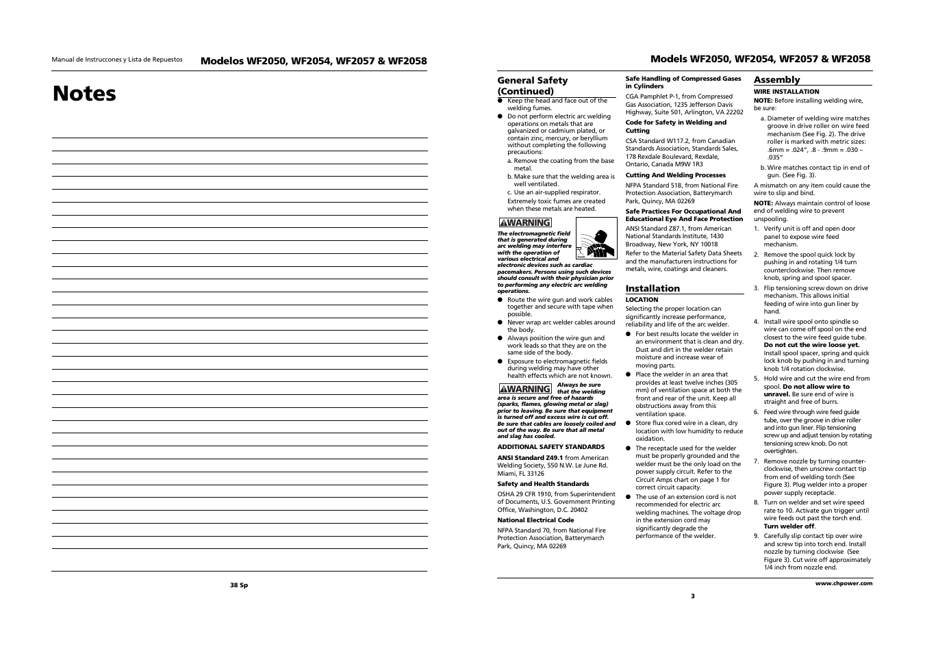 Campbell Hausfeld WF2058 User Manual | Page 3 / 20