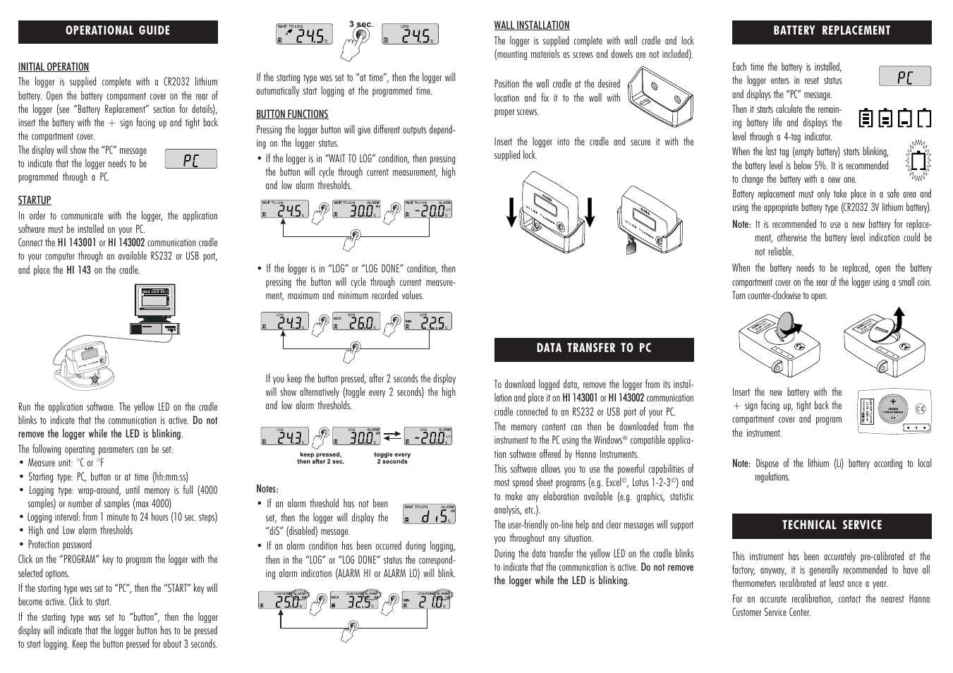 Hanna Instruments HI 143 User Manual | Page 2 / 2