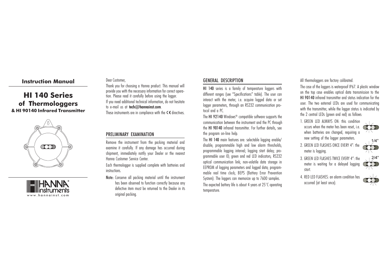 Hanna Instruments HI 90140 User Manual | 2 pages