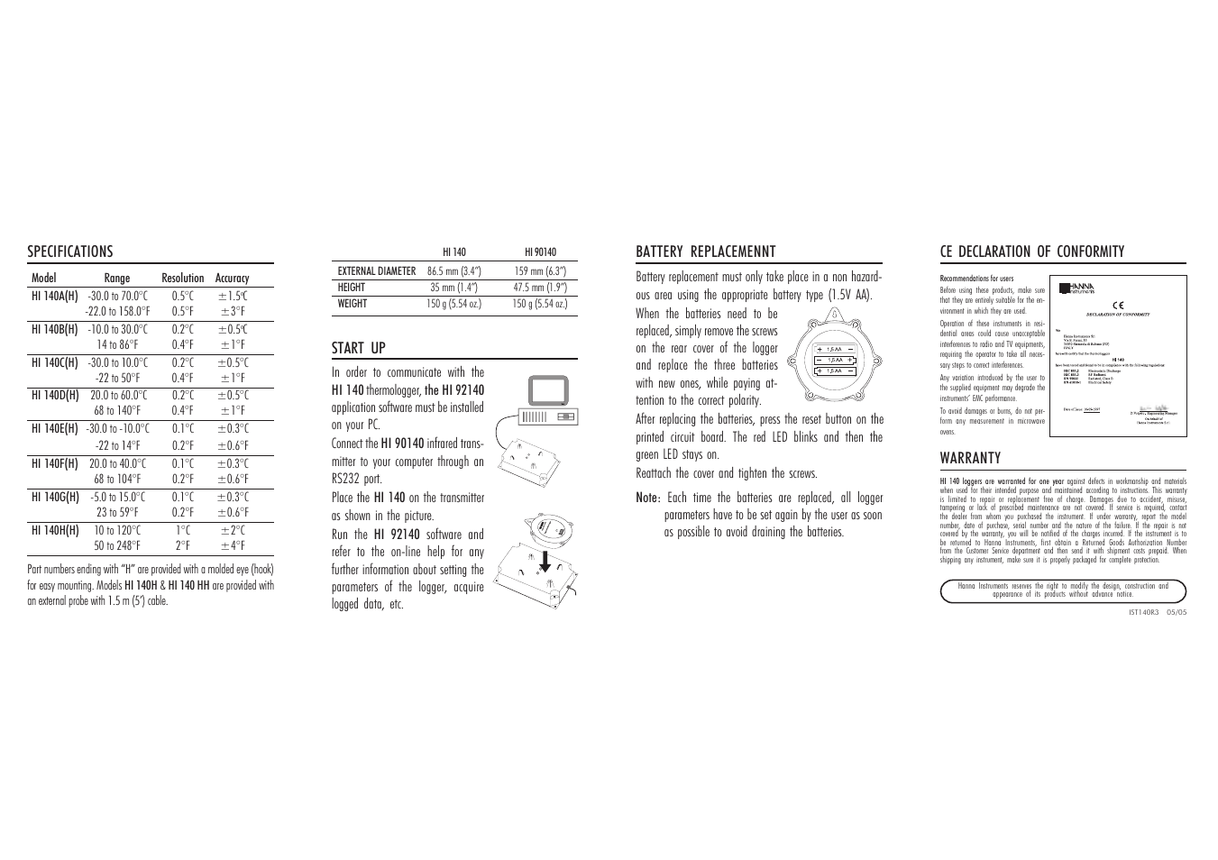 Hanna Instruments HI 90140 User Manual | Page 2 / 2