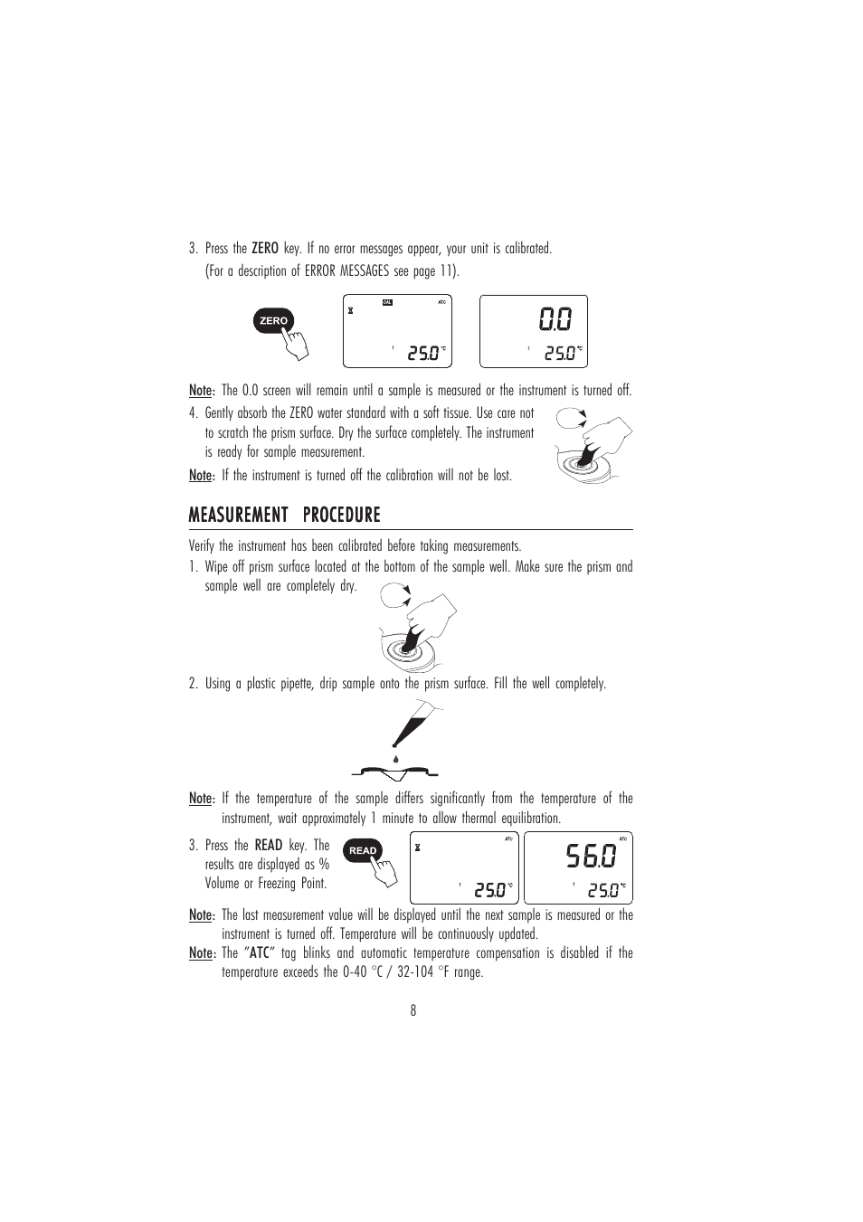 Measurement procedure | Hanna Instruments HI 96832 User Manual | Page 8 / 12