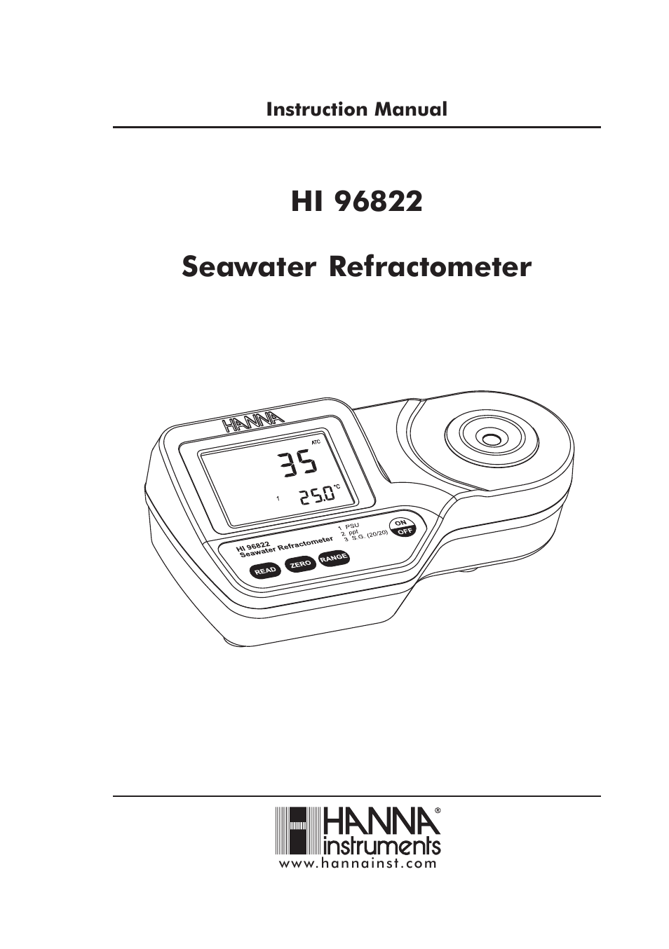 Hanna Instruments HI 96822 User Manual | 12 pages