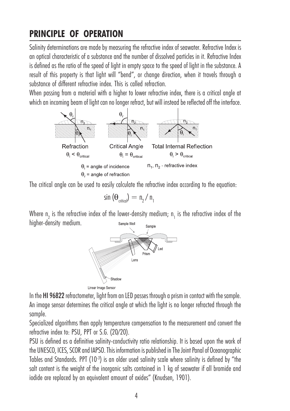 Principle of operation, Sin (θ | Hanna Instruments HI 96822 User Manual | Page 4 / 12
