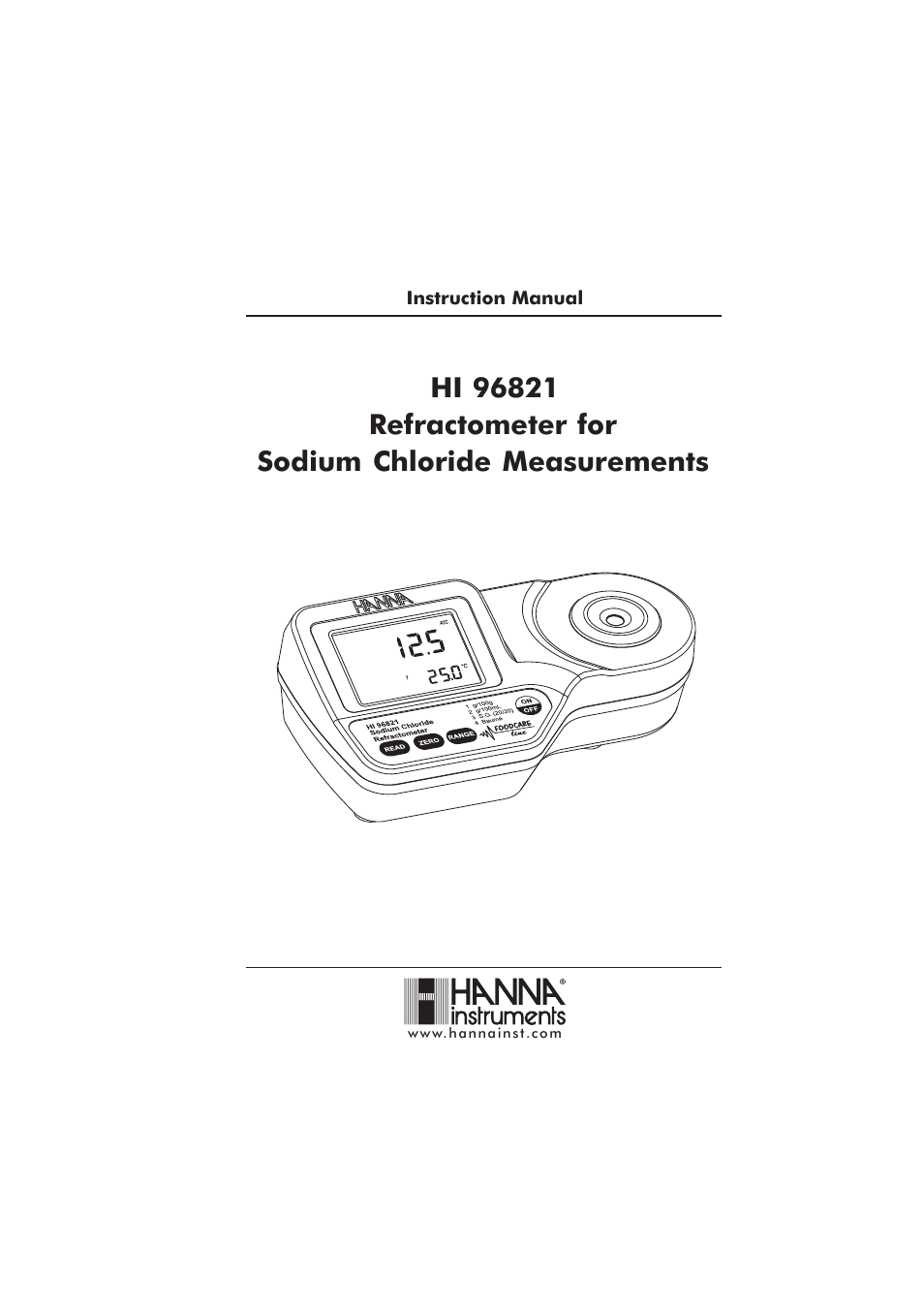 Hanna Instruments HI 96821 User Manual | 12 pages