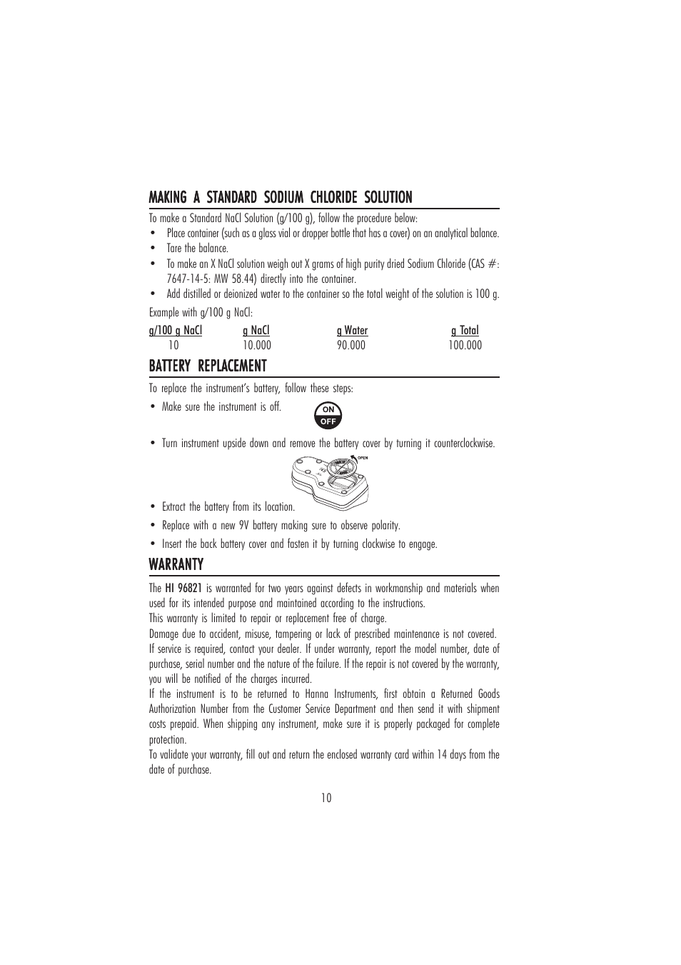 Hanna Instruments HI 96821 User Manual | Page 10 / 12