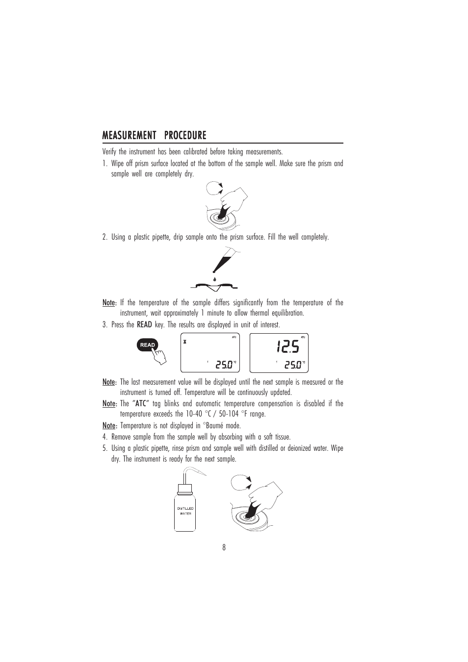 Measurement procedure | Hanna Instruments HI 96821 User Manual | Page 8 / 12