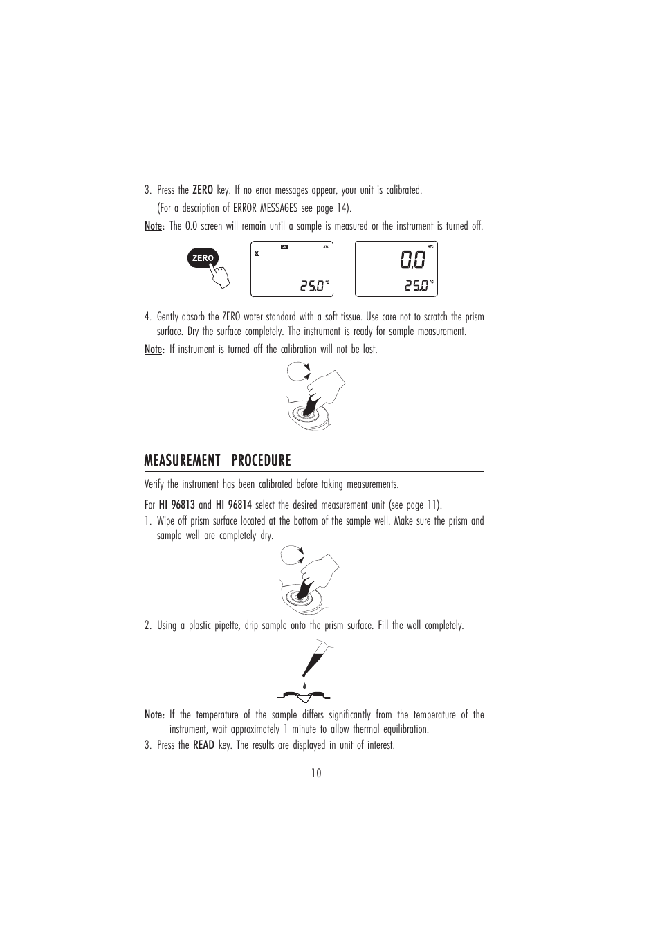 Measurement procedure | Hanna Instruments HI 96811 User Manual | Page 10 / 16