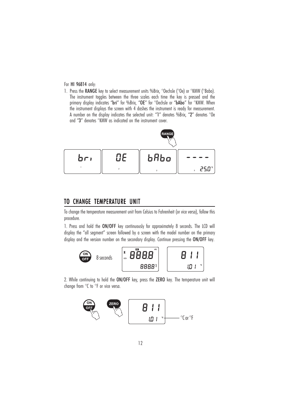 Hanna Instruments HI 96811 User Manual | Page 12 / 16