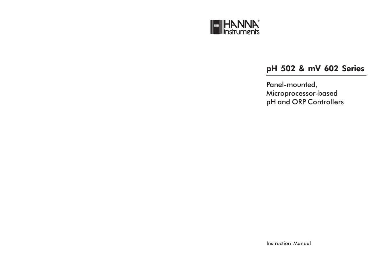 Hanna Instruments mV 602 Series User Manual | 37 pages