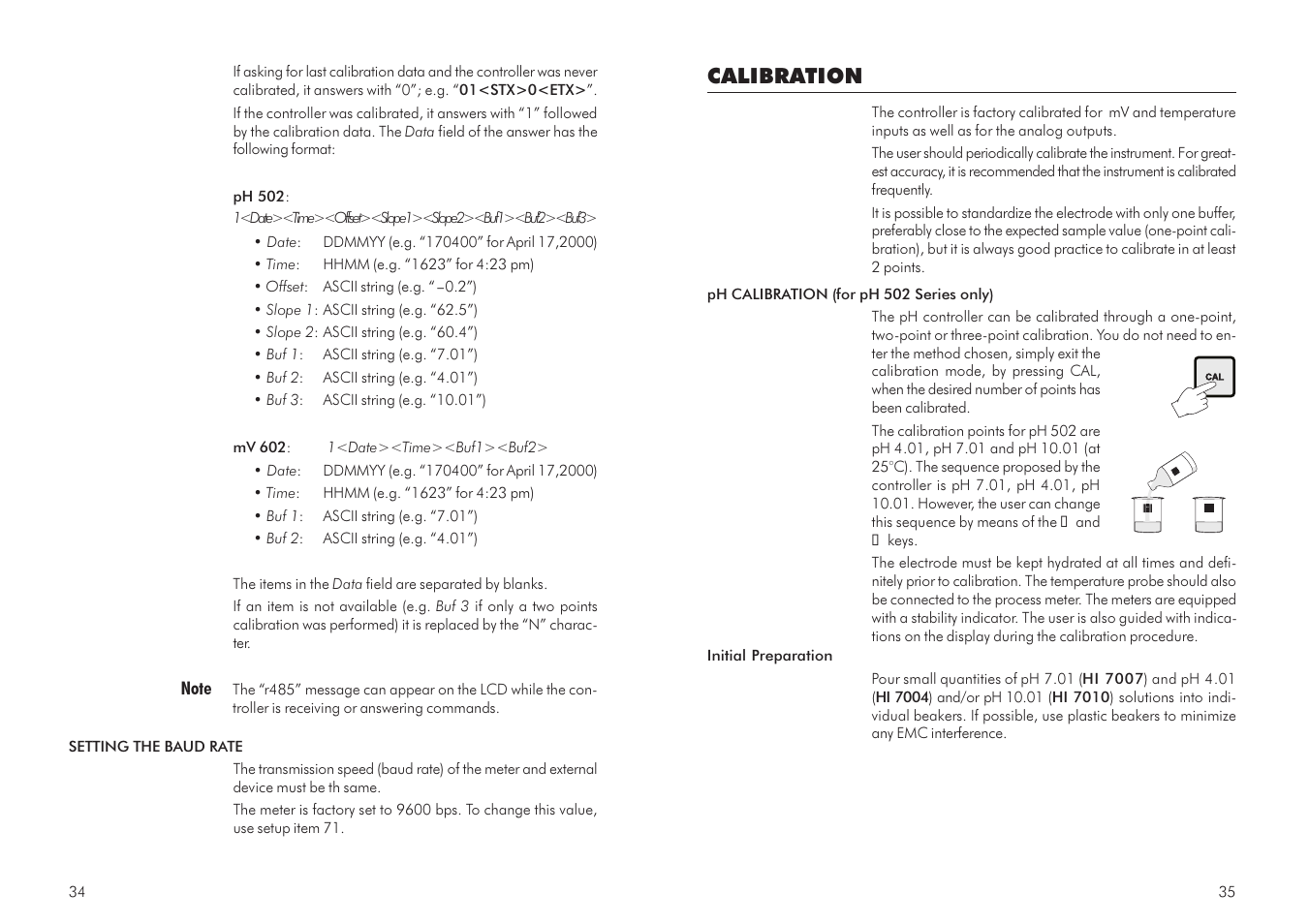 Calibration | Hanna Instruments mV 602 Series User Manual | Page 18 / 37