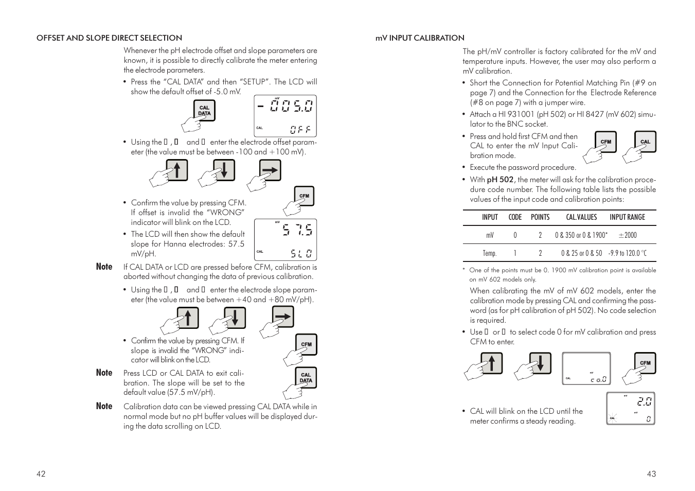 Hanna Instruments mV 602 Series User Manual | Page 22 / 37