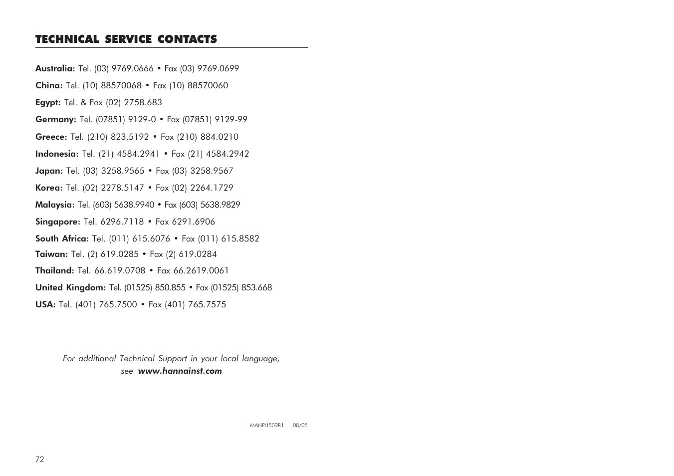Hanna Instruments mV 602 Series User Manual | Page 37 / 37