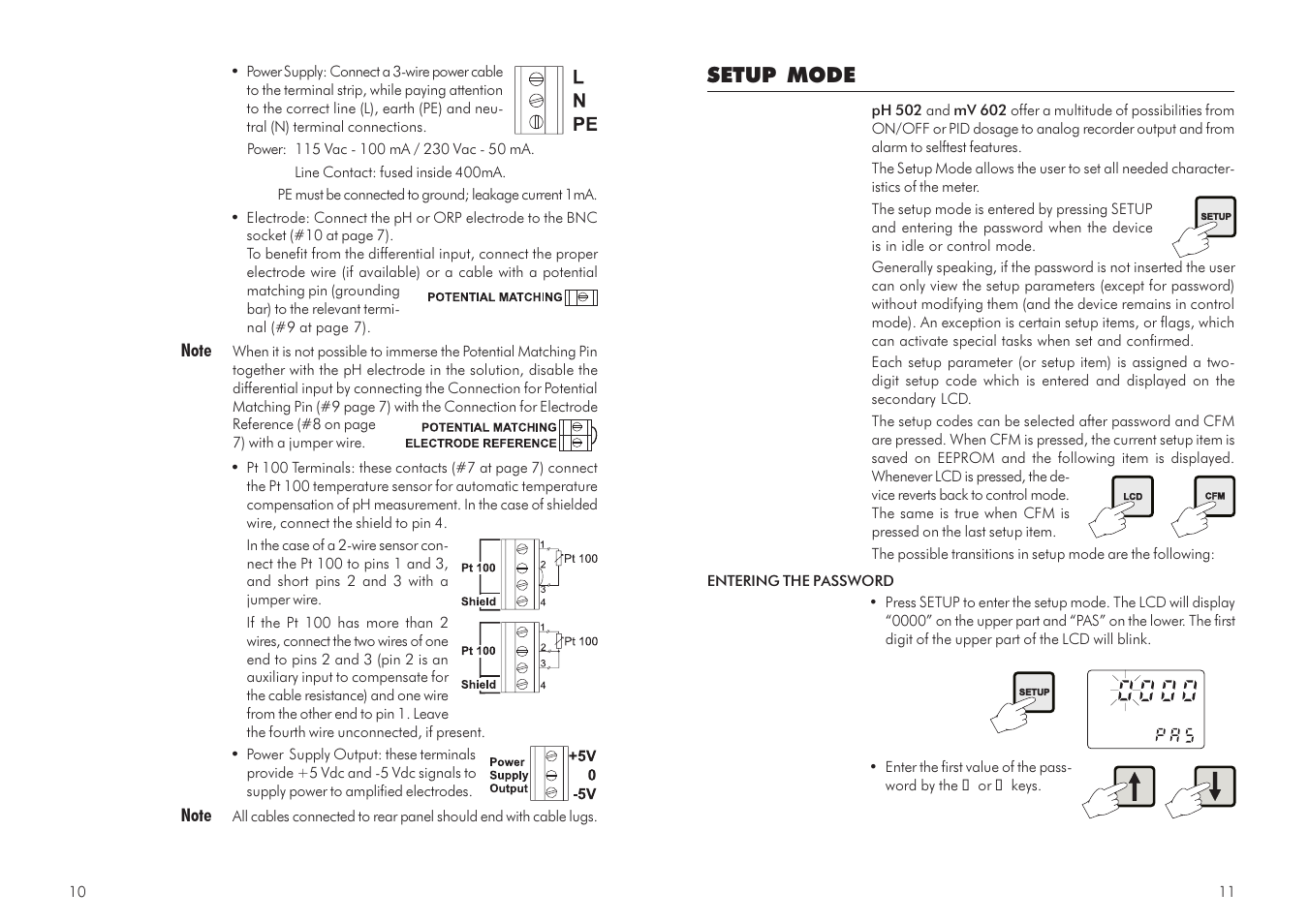Setup mode | Hanna Instruments mV 602 Series User Manual | Page 6 / 37