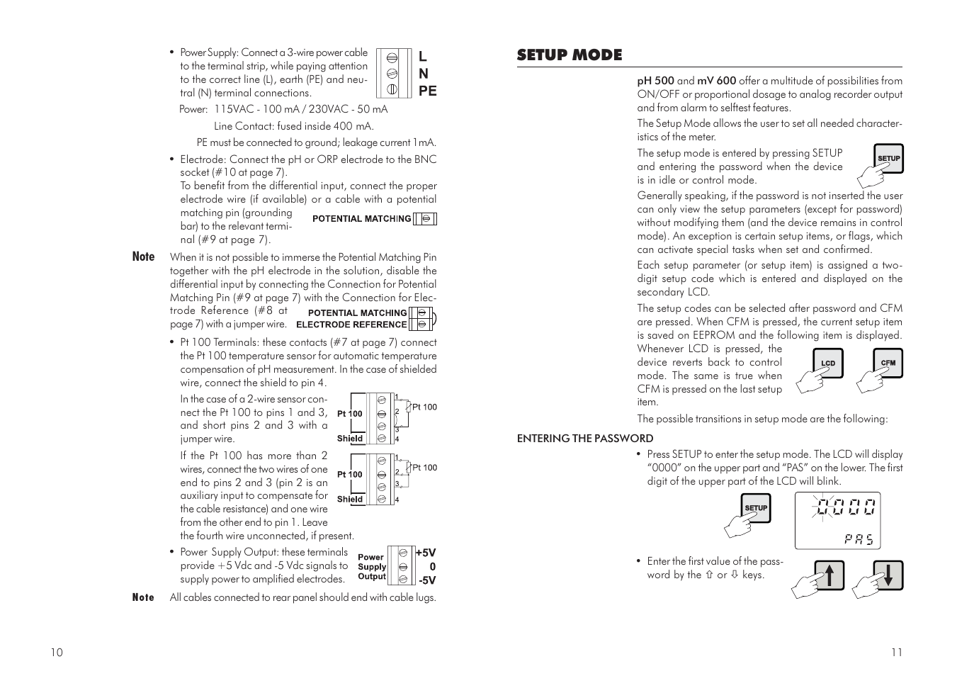 Setup mode | Hanna Instruments mV 600 Series User Manual | Page 6 / 33