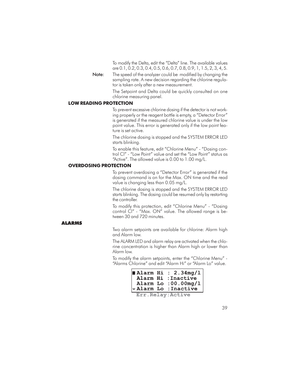 Hanna Instruments PCA 310 User Manual | Page 39 / 76