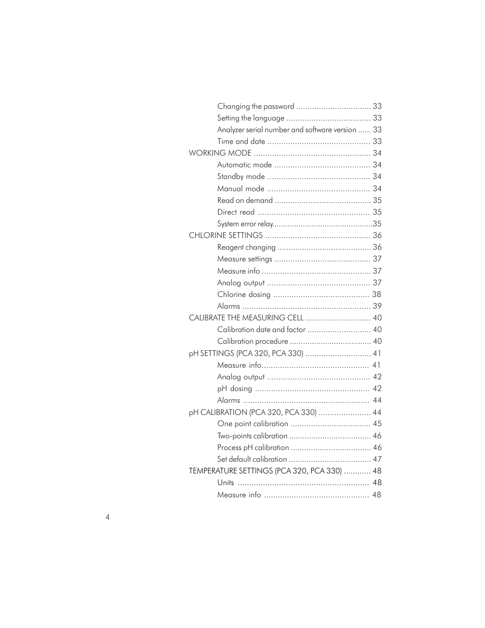 Hanna Instruments PCA 310 User Manual | Page 4 / 76
