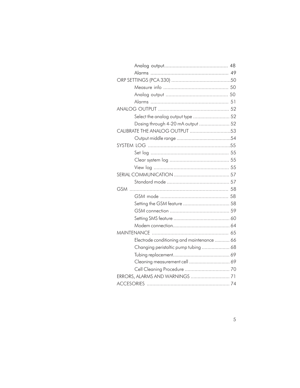 Hanna Instruments PCA 310 User Manual | Page 5 / 76