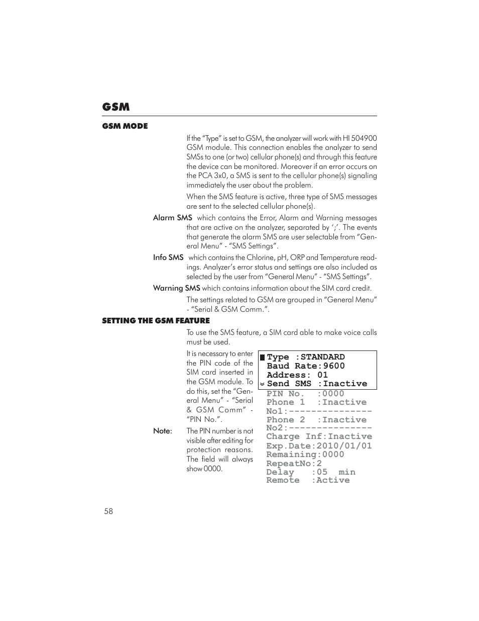 Hanna Instruments PCA 310 User Manual | Page 58 / 76