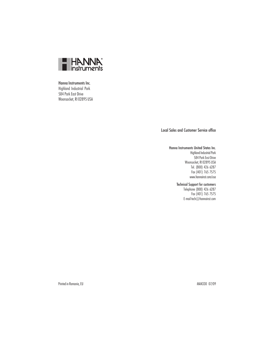 Hanna Instruments PCA 310 User Manual | Page 76 / 76
