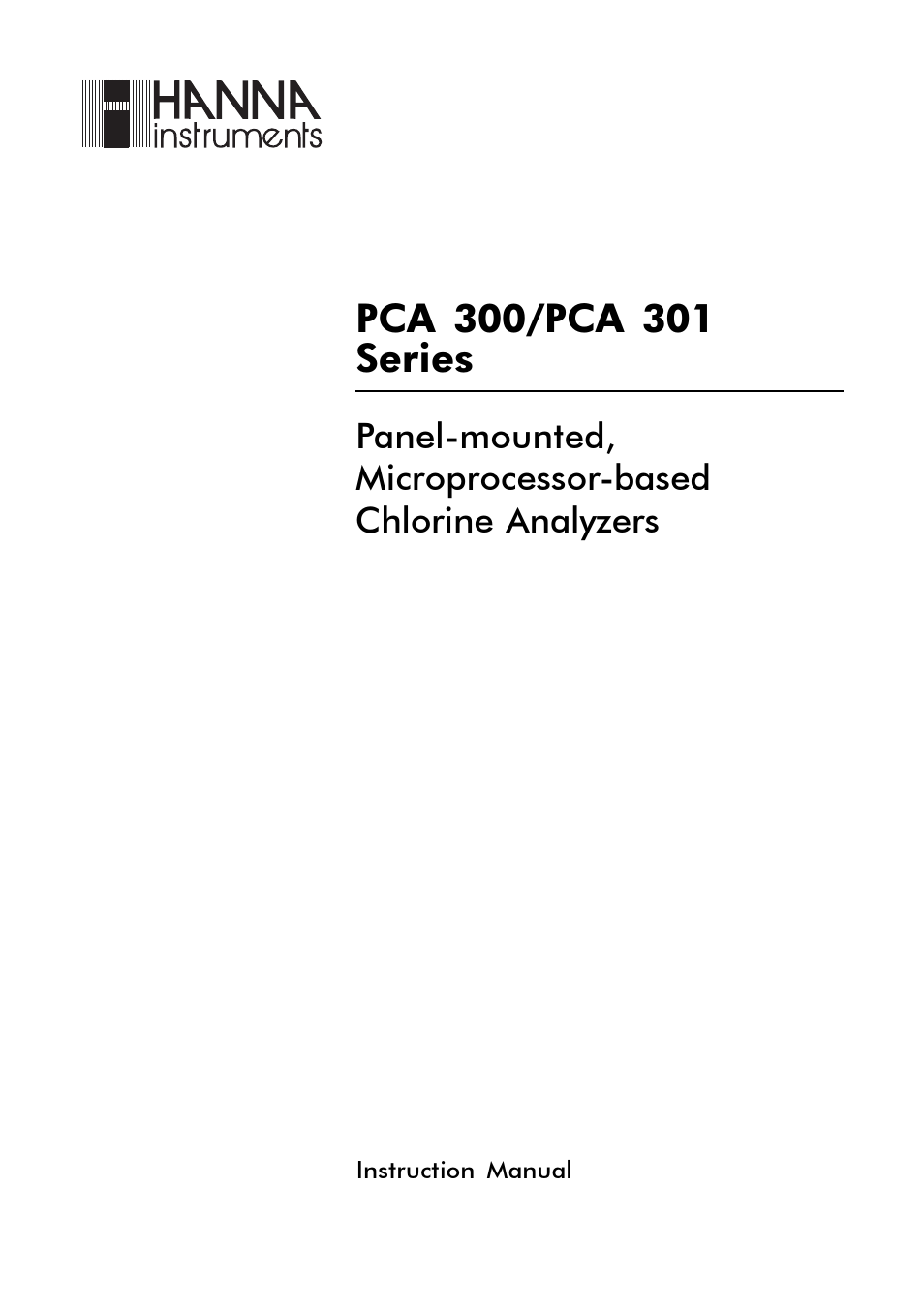 Hanna Instruments PCA 300 Series User Manual | 60 pages