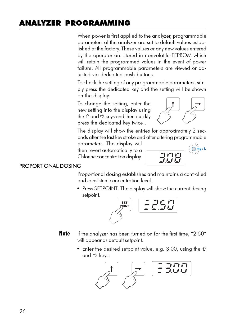 Analyzer programming | Hanna Instruments PCA 300 Series User Manual | Page 26 / 60