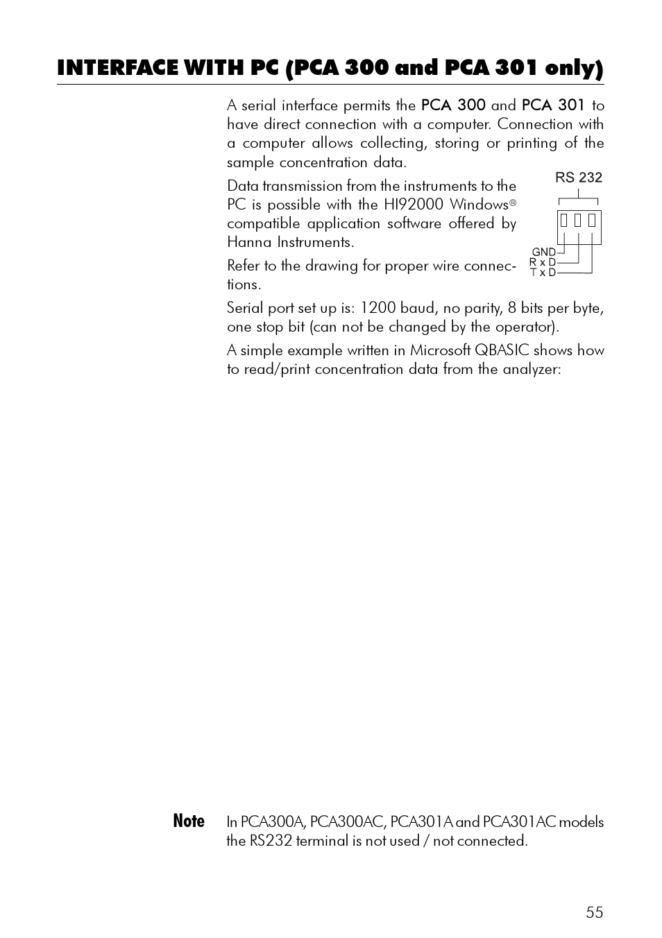 Hanna Instruments PCA 300 Series User Manual | Page 55 / 60