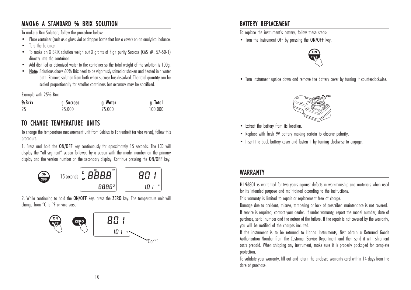 Hanna Instruments HI96801 User Manual | Page 6 / 7