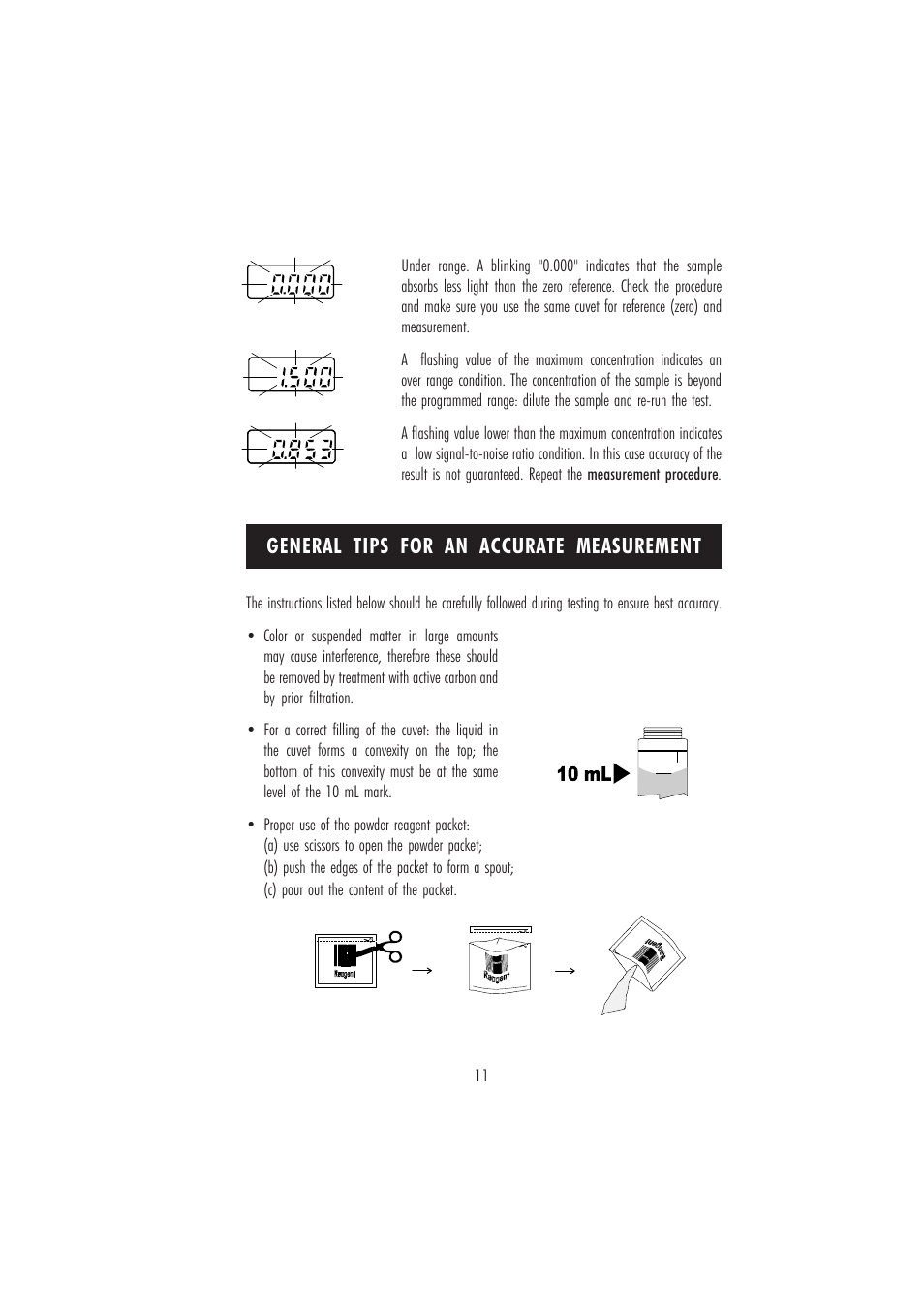 General tips for an accurate measurement | Hanna Instruments HI 95747C User Manual | Page 11 / 20