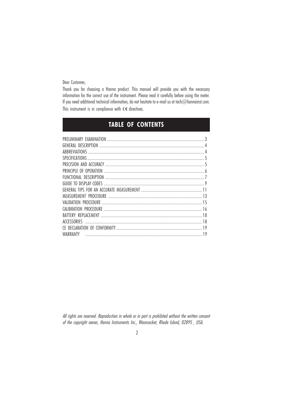 Hanna Instruments HI 95747C User Manual | Page 2 / 20