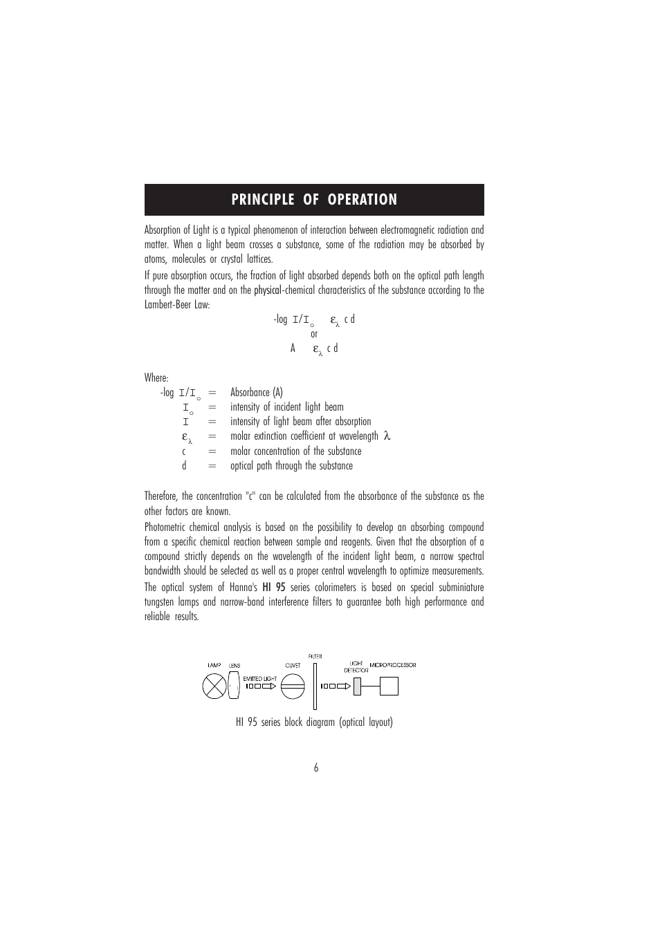 Principle of operation | Hanna Instruments HI 95747C User Manual | Page 6 / 20