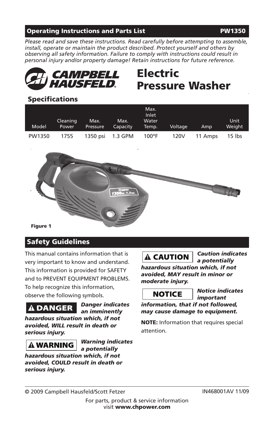 Campbell Hausfeld IN468001AV User Manual | 36 pages