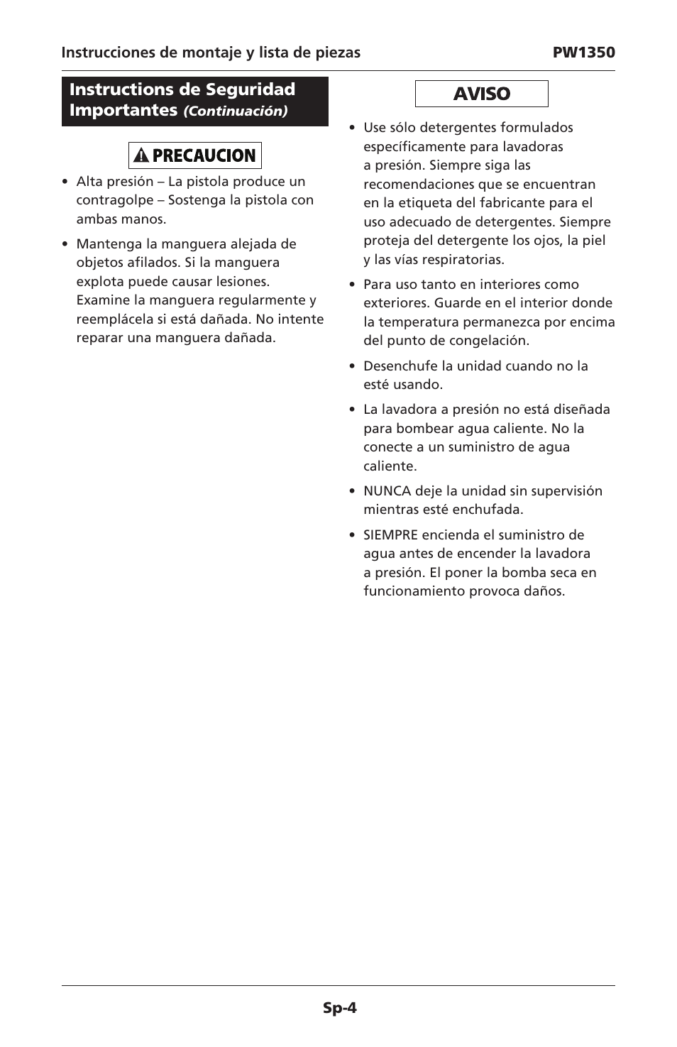 Instructions de seguridad importantes | Campbell Hausfeld IN468001AV User Manual | Page 26 / 36