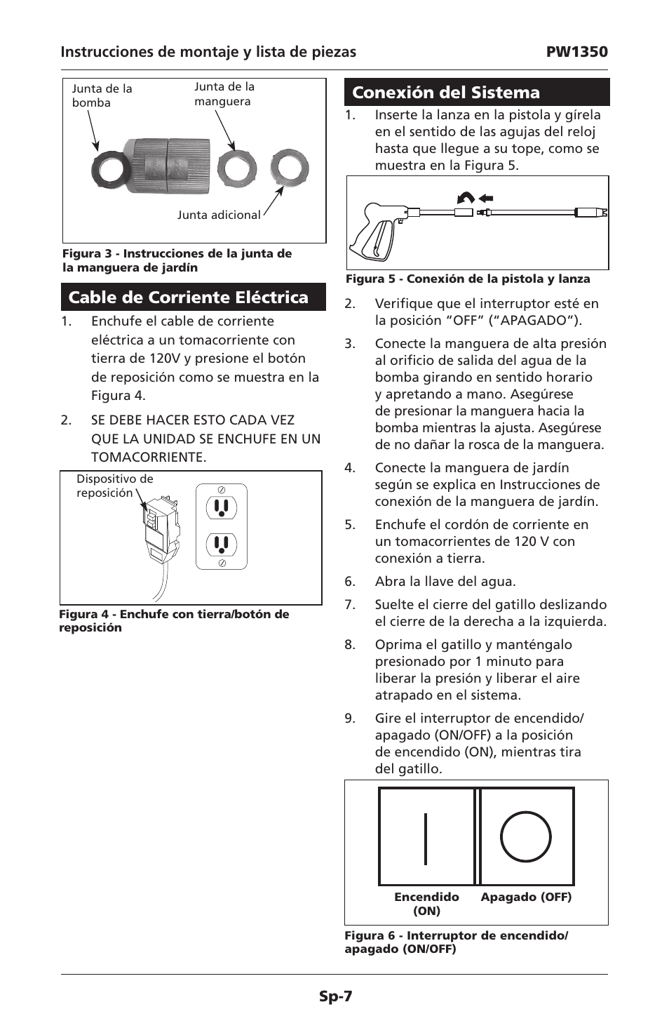 Cable de corriente eléctrica, Conexión del sistema | Campbell Hausfeld IN468001AV User Manual | Page 29 / 36