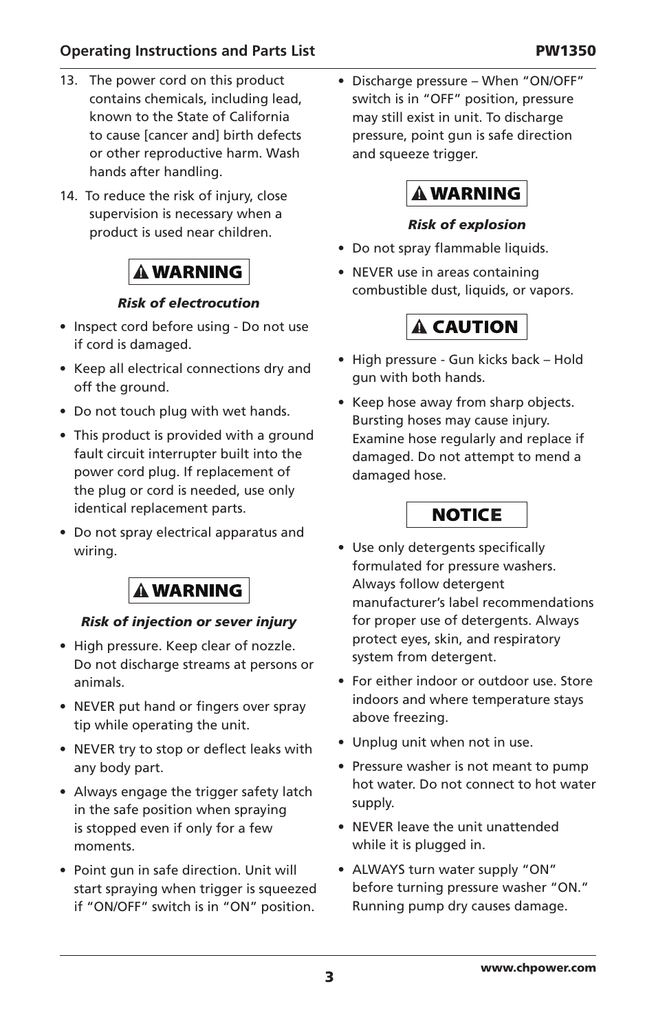 Campbell Hausfeld IN468001AV User Manual | Page 3 / 36