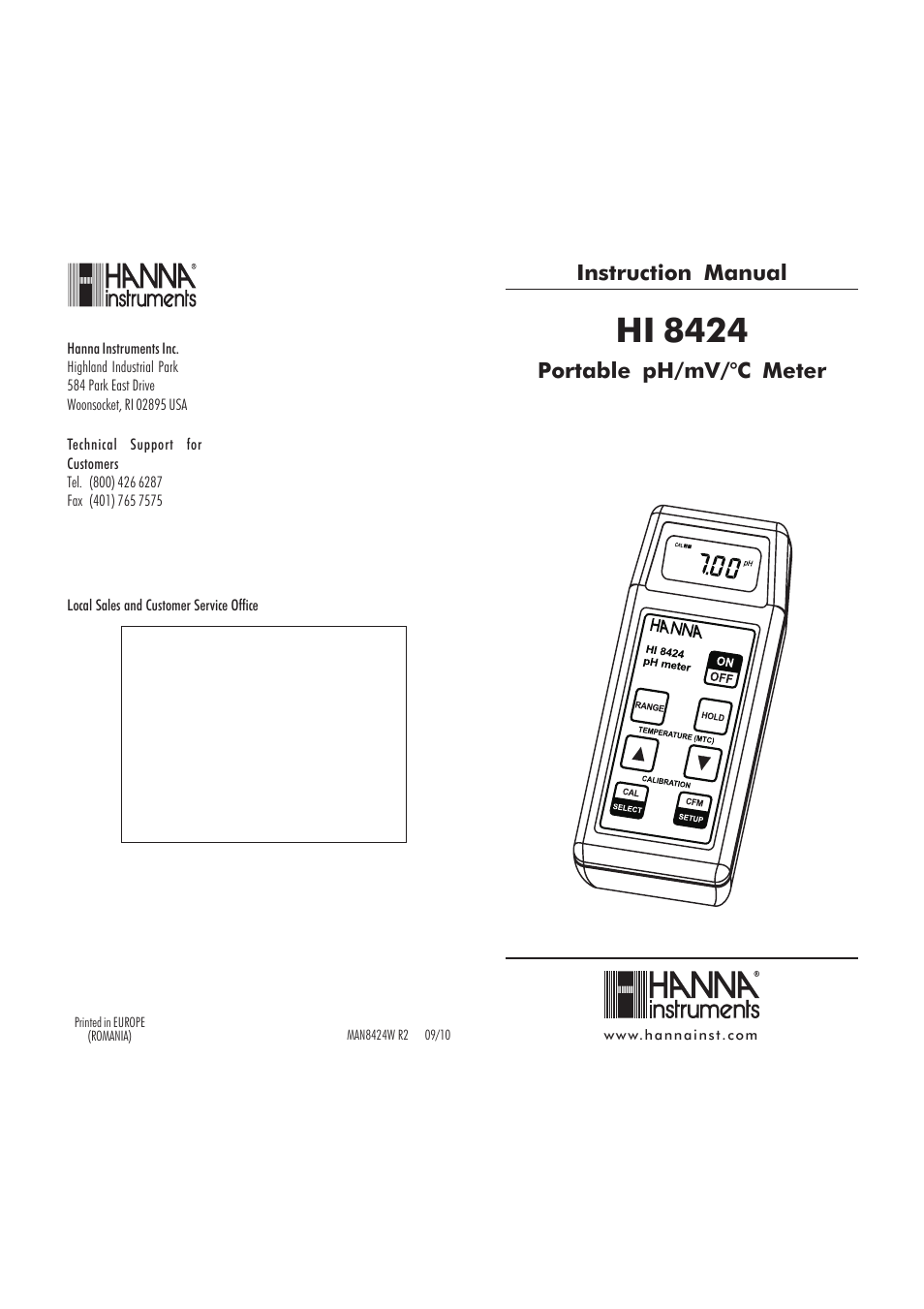 Hanna Instruments HI8424 User Manual | 14 pages