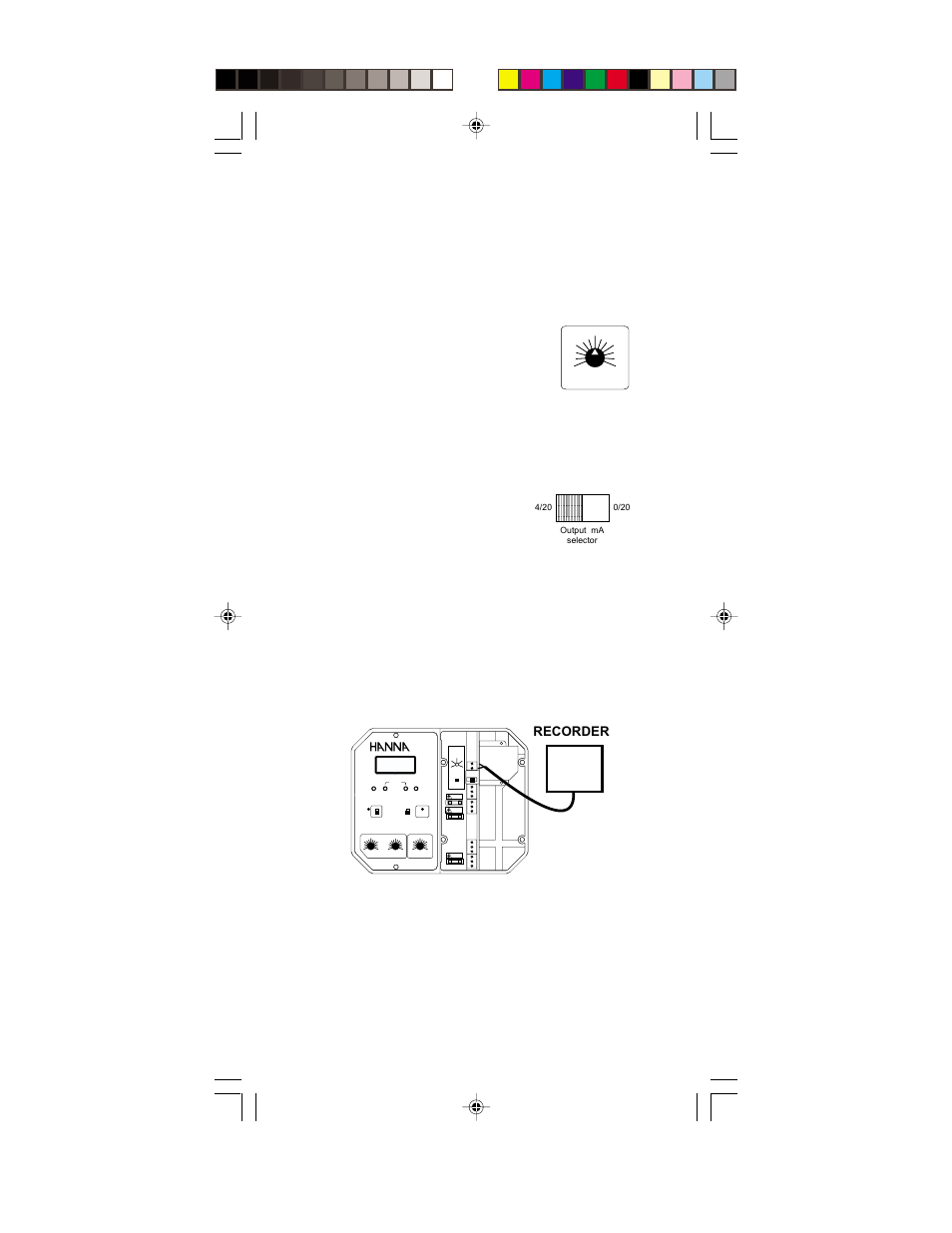 Recorder output connections, Temperature compensation, Recorder | Hanna Instruments HI 9931 User Manual | Page 14 / 28