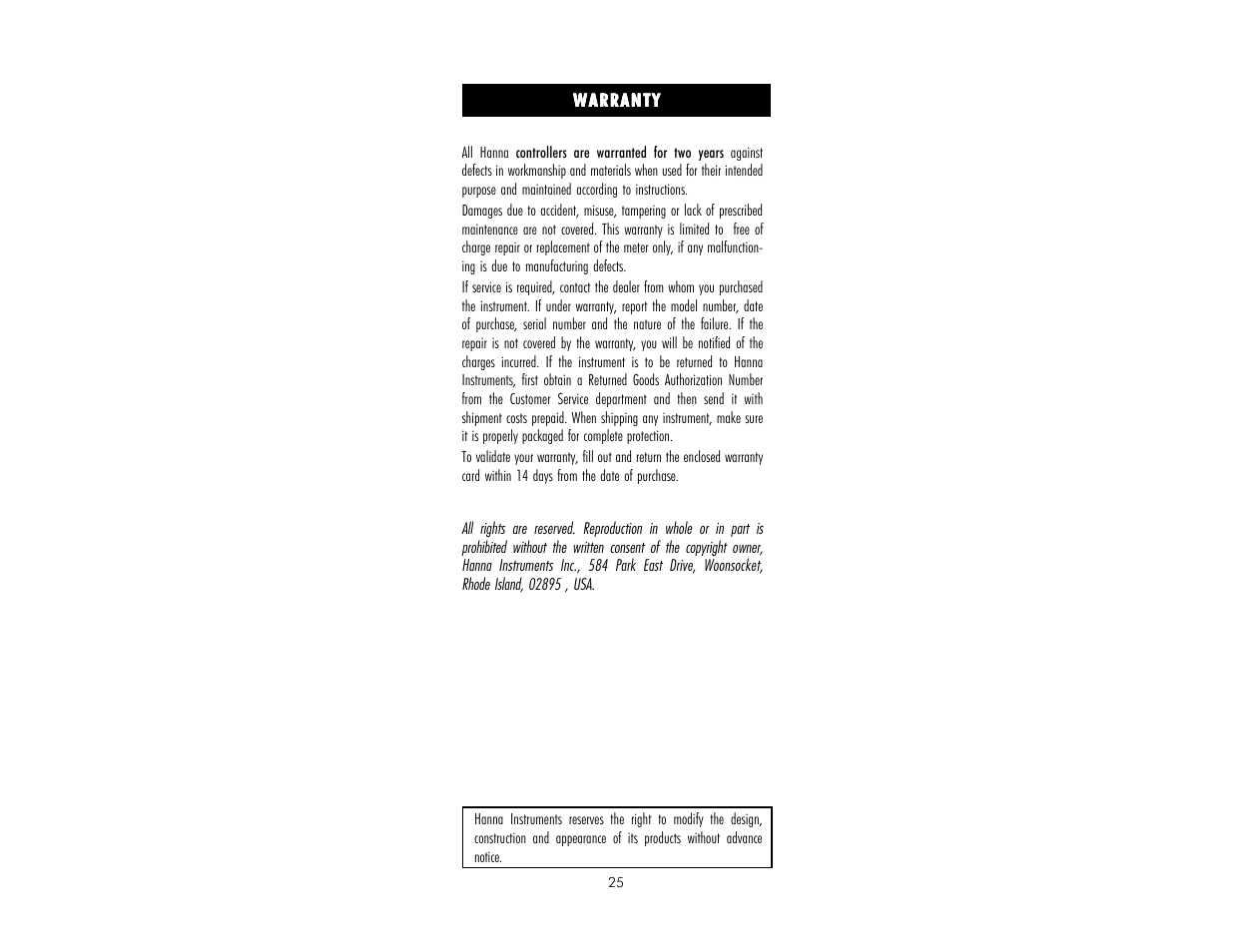 Hanna Instruments HI 9912 User Manual | Page 25 / 28