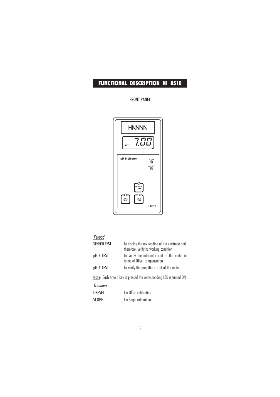 Hanna Instruments HI 8711 User Manual | Page 5 / 48