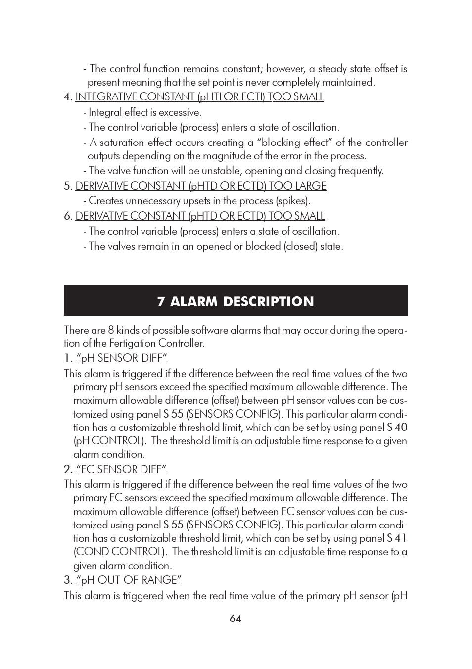 7 alarm description | Hanna Instruments HI 8000 Series User Manual | Page 64 / 88