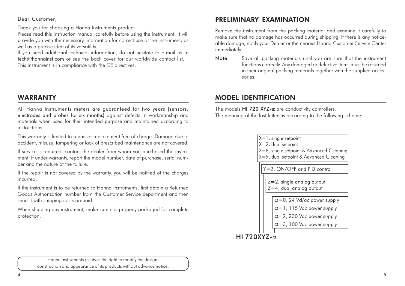 Hanna Instruments HI 720 Series User Manual | Page 3 / 43