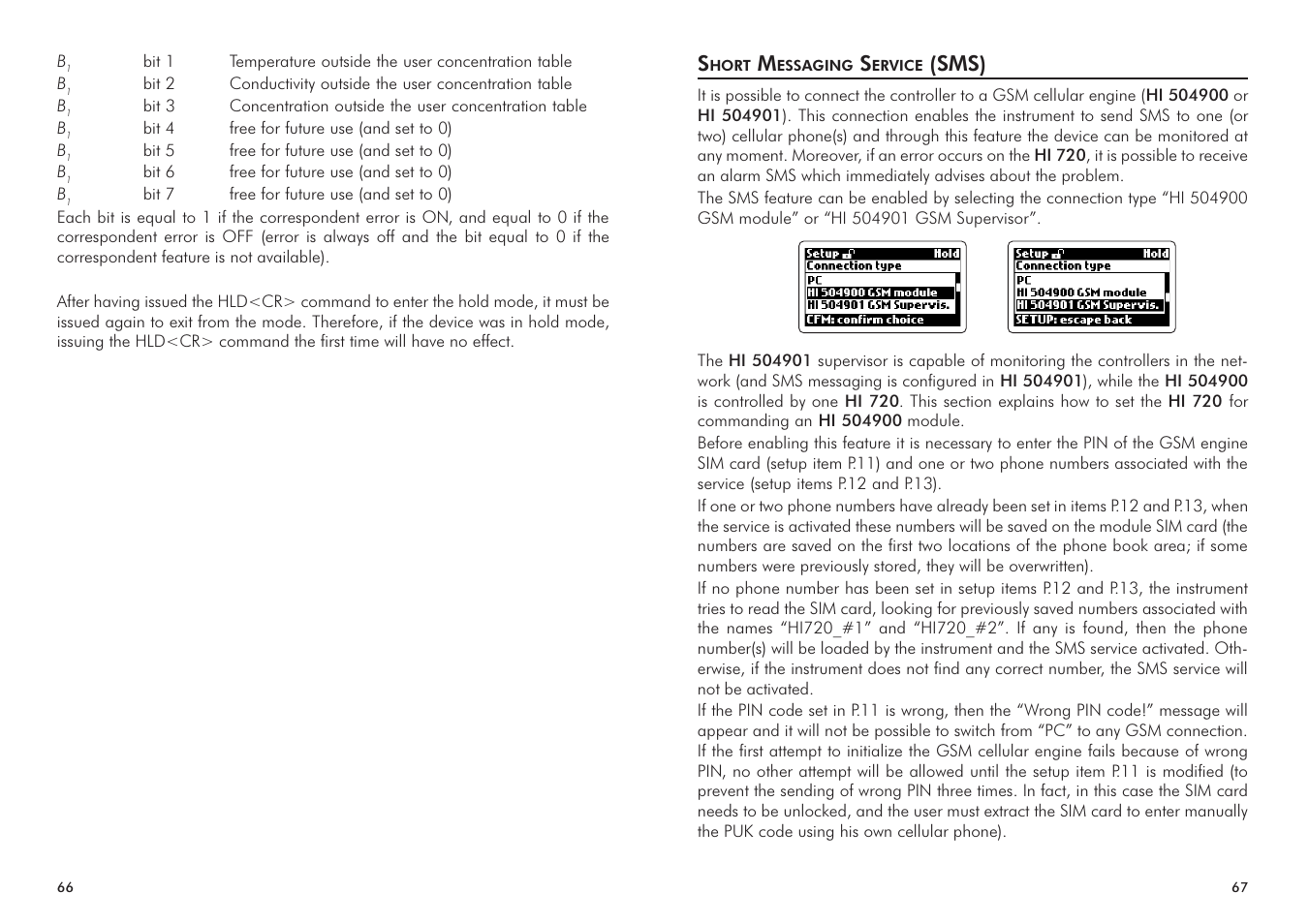 Sms) | Hanna Instruments HI 720 Series User Manual | Page 34 / 43