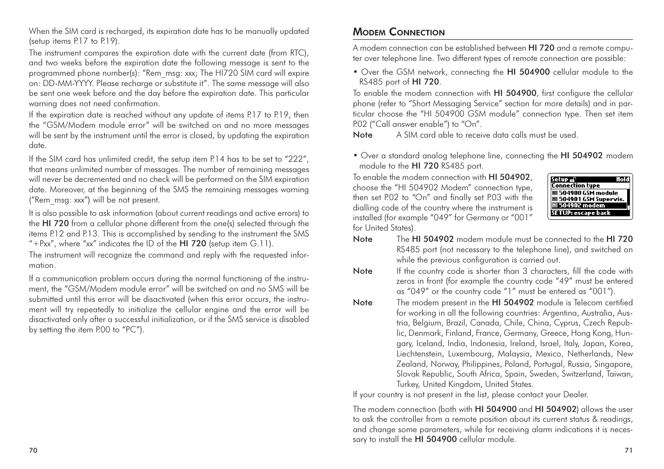 Hanna Instruments HI 720 Series User Manual | Page 36 / 43