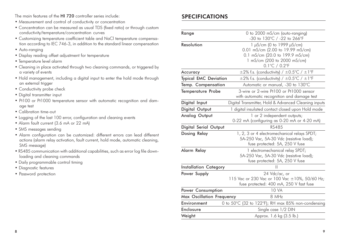 Hanna Instruments HI 720 Series User Manual | Page 5 / 43