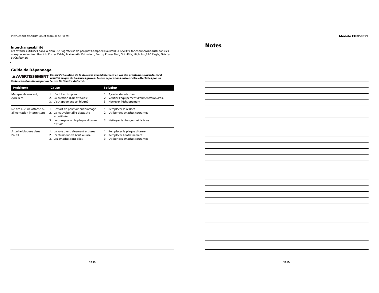 Campbell Hausfeld CHN50399 User Manual | Page 18 / 18