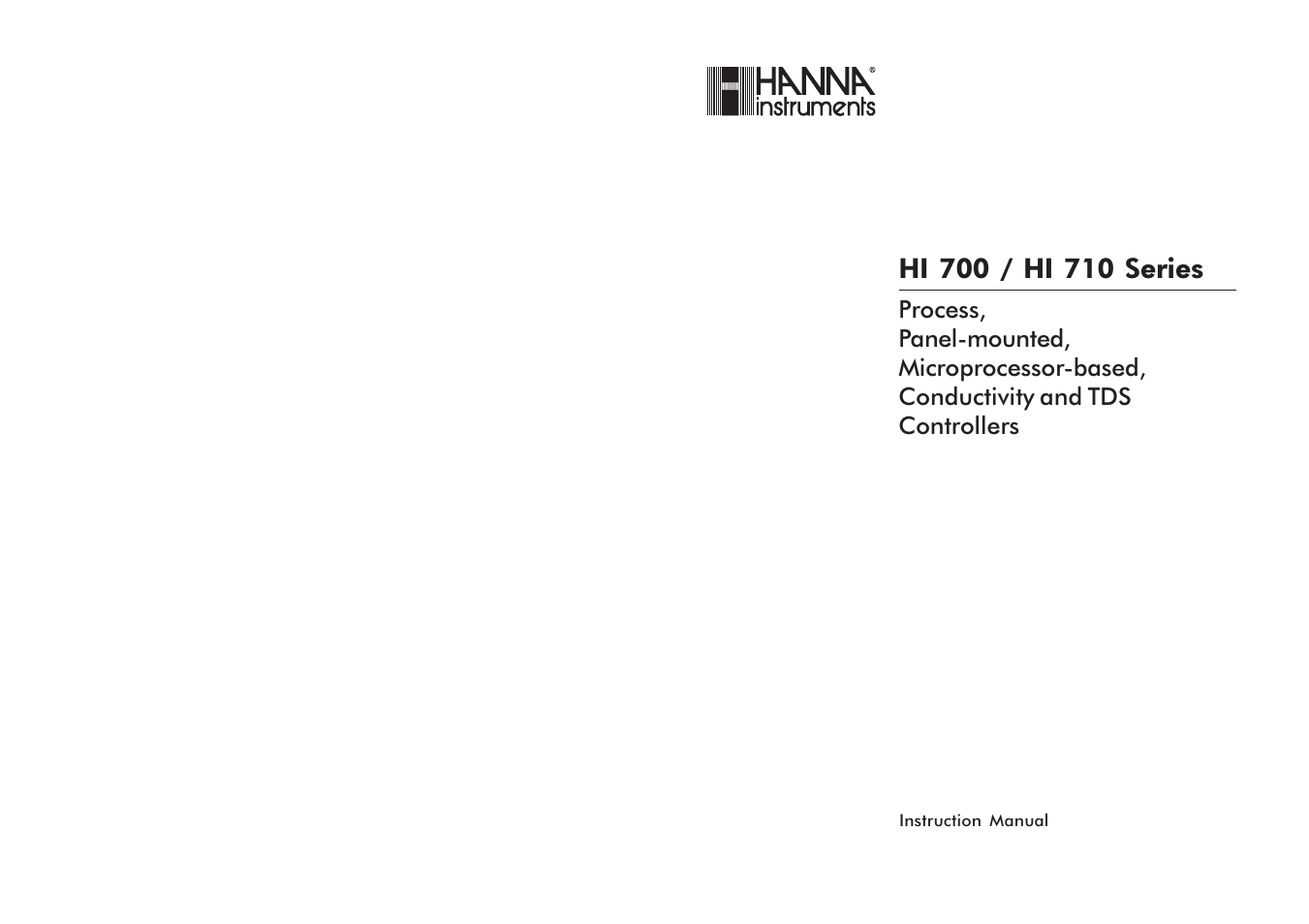 Hanna Instruments HI 700 Series User Manual | 29 pages