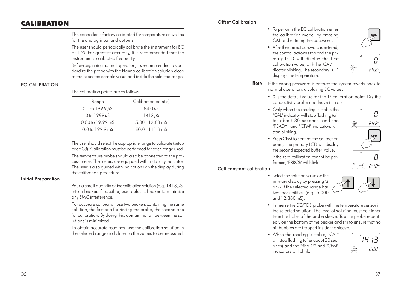 Calibration | Hanna Instruments HI 700 Series User Manual | Page 19 / 29
