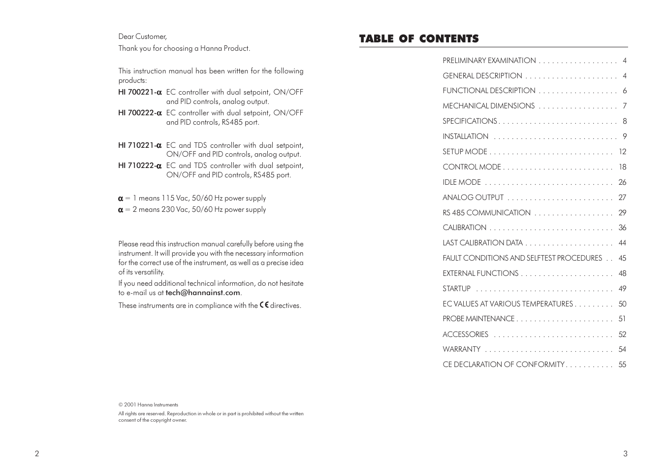 Hanna Instruments HI 700 Series User Manual | Page 2 / 29