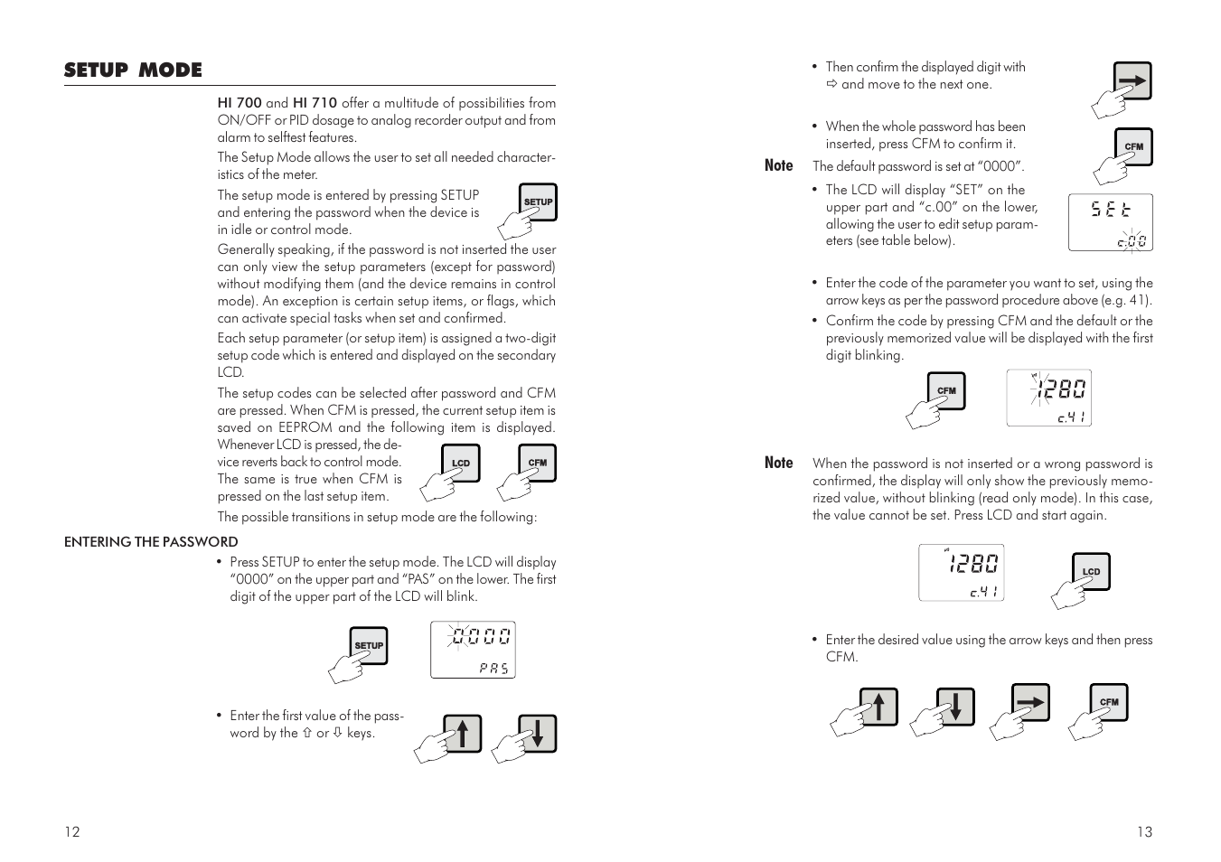 Setup mode | Hanna Instruments HI 700 Series User Manual | Page 7 / 29