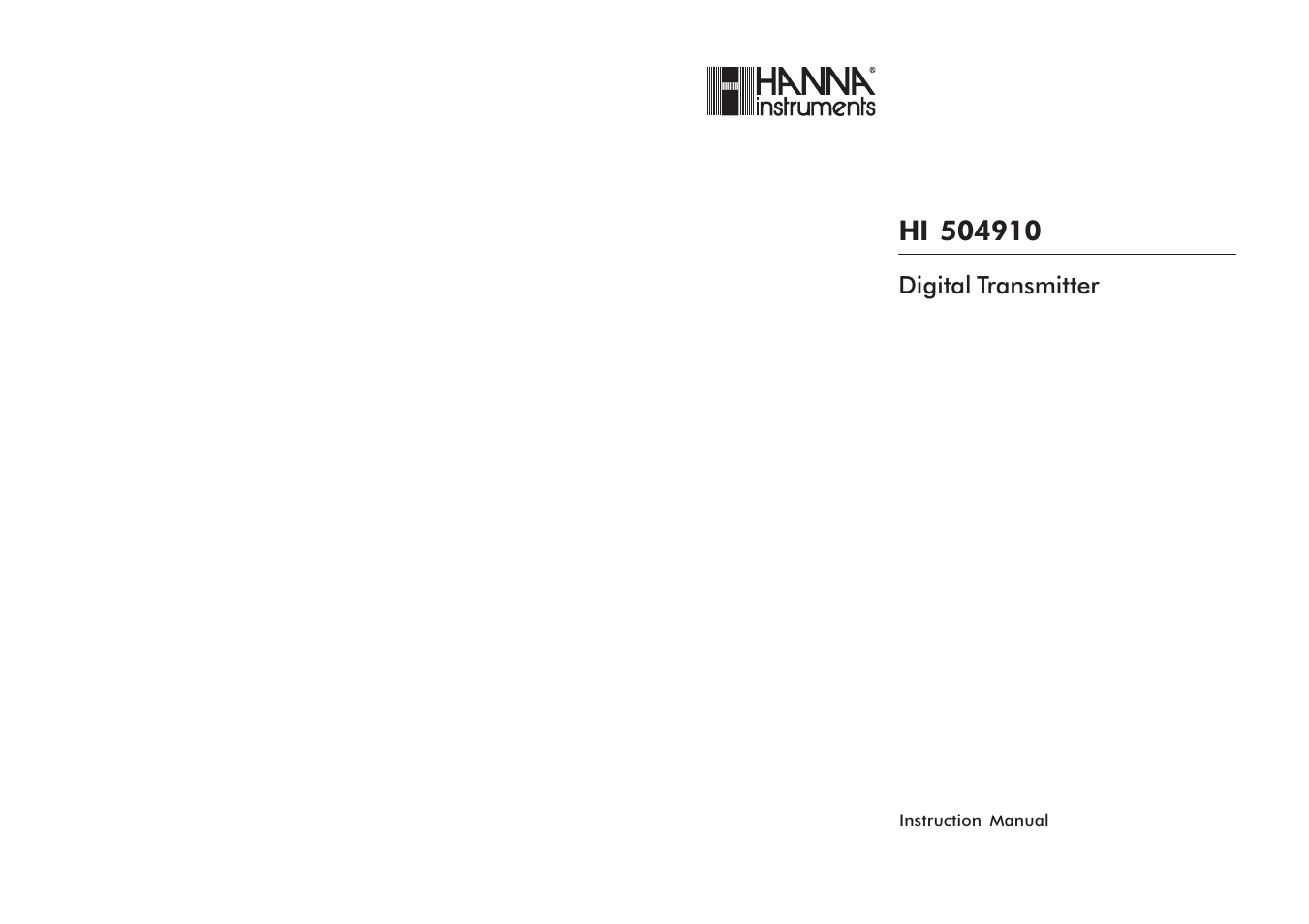 Hanna Instruments HI 504910 User Manual | 35 pages