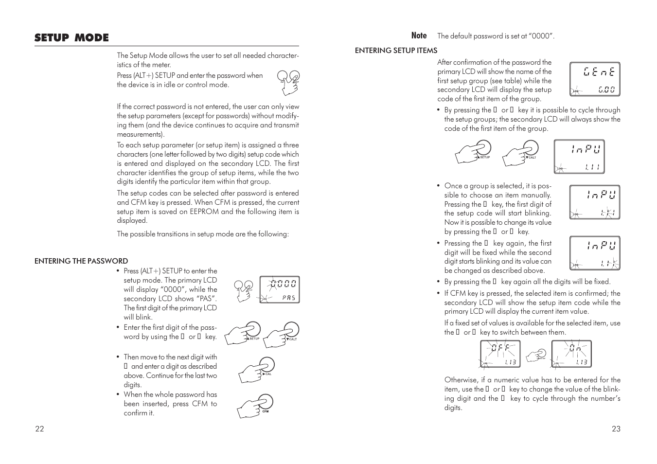 Setup mode | Hanna Instruments HI 504910 User Manual | Page 12 / 35